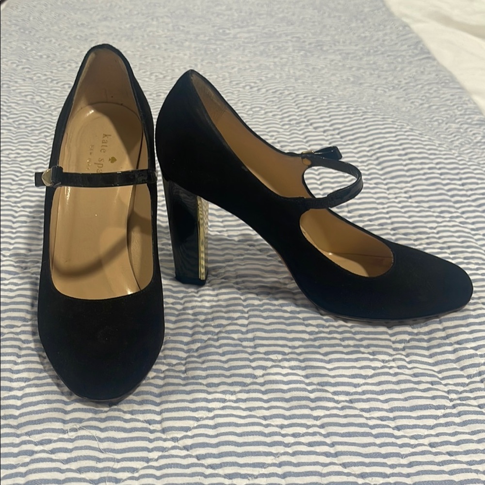Kate Spade Black Classic Mary Jane Heels